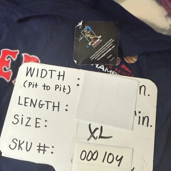 Majestic Boston Red Sox 2018 World Series Champions Mookie Betts Navy Shirt XL - Picture 8 of 8